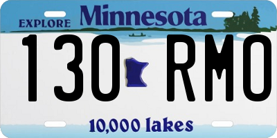 MN license plate 130RMO