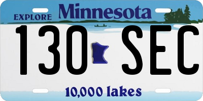 MN license plate 130SEC