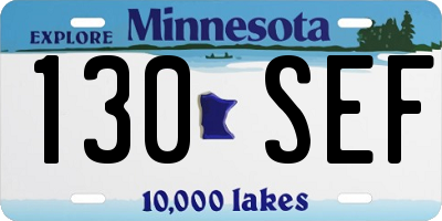 MN license plate 130SEF