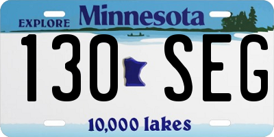 MN license plate 130SEG
