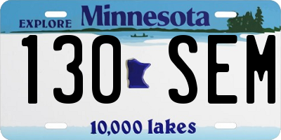 MN license plate 130SEM