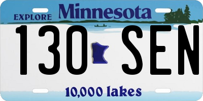 MN license plate 130SEN