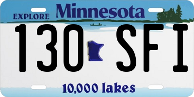MN license plate 130SFI