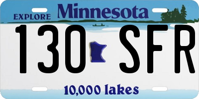 MN license plate 130SFR