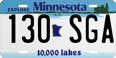 MN license plate 130SGA