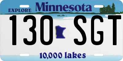 MN license plate 130SGT