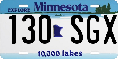 MN license plate 130SGX