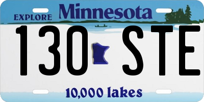 MN license plate 130STE
