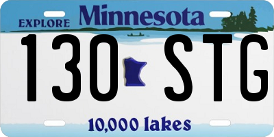 MN license plate 130STG