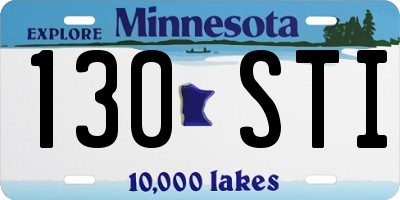 MN license plate 130STI