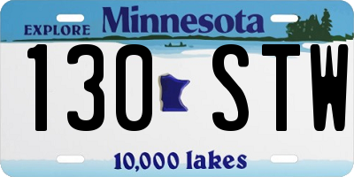 MN license plate 130STW