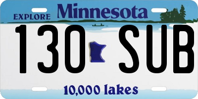 MN license plate 130SUB