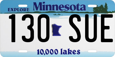 MN license plate 130SUE