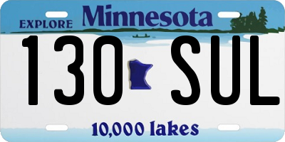 MN license plate 130SUL