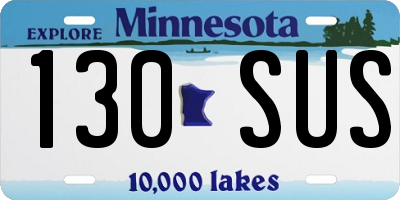 MN license plate 130SUS