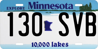 MN license plate 130SVB