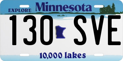 MN license plate 130SVE