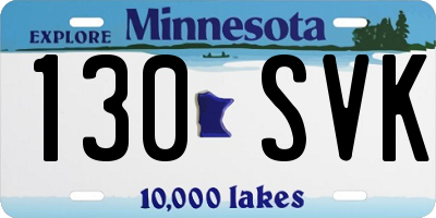 MN license plate 130SVK