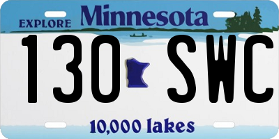 MN license plate 130SWC