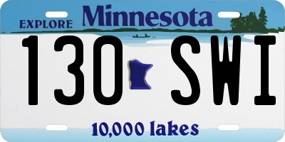 MN license plate 130SWI