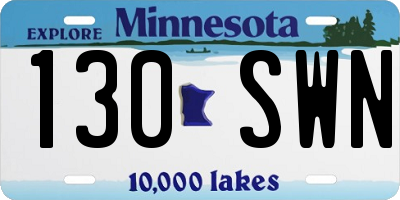 MN license plate 130SWN