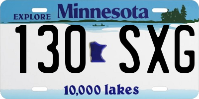 MN license plate 130SXG