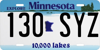 MN license plate 130SYZ