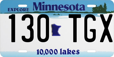 MN license plate 130TGX