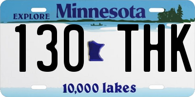 MN license plate 130THK