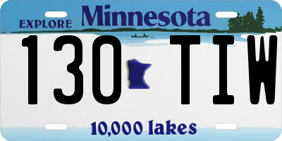 MN license plate 130TIW