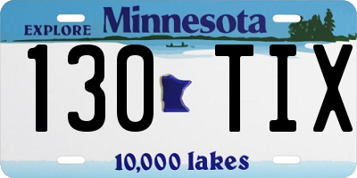 MN license plate 130TIX