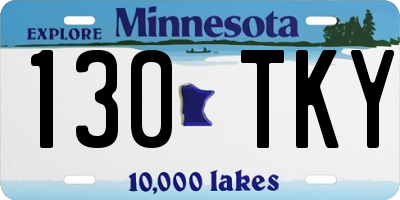 MN license plate 130TKY