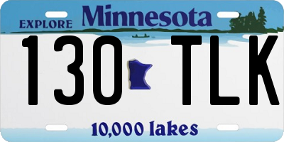 MN license plate 130TLK