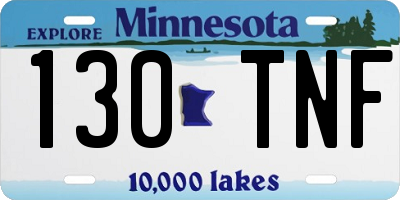 MN license plate 130TNF