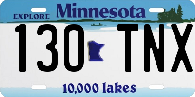 MN license plate 130TNX