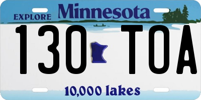 MN license plate 130TOA