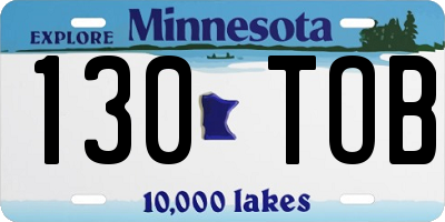 MN license plate 130TOB