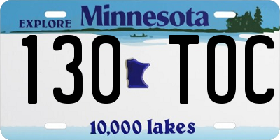 MN license plate 130TOC