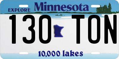 MN license plate 130TON