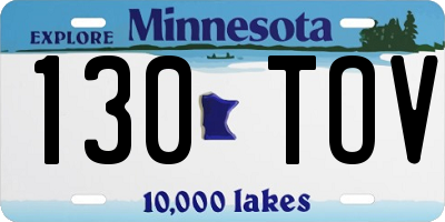 MN license plate 130TOV