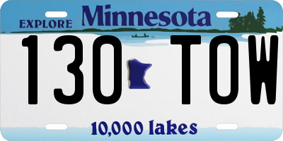 MN license plate 130TOW