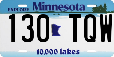 MN license plate 130TQW