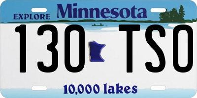 MN license plate 130TSO