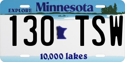 MN license plate 130TSW