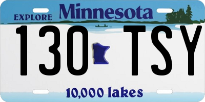 MN license plate 130TSY