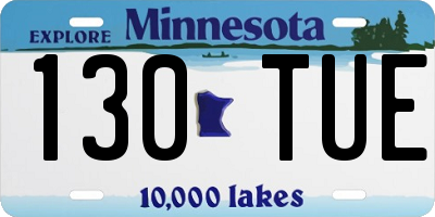 MN license plate 130TUE