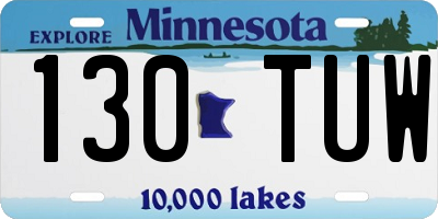 MN license plate 130TUW