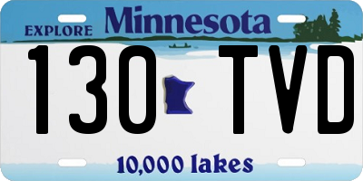 MN license plate 130TVD