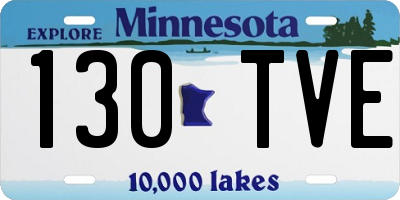 MN license plate 130TVE