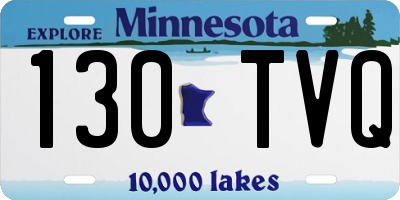 MN license plate 130TVQ